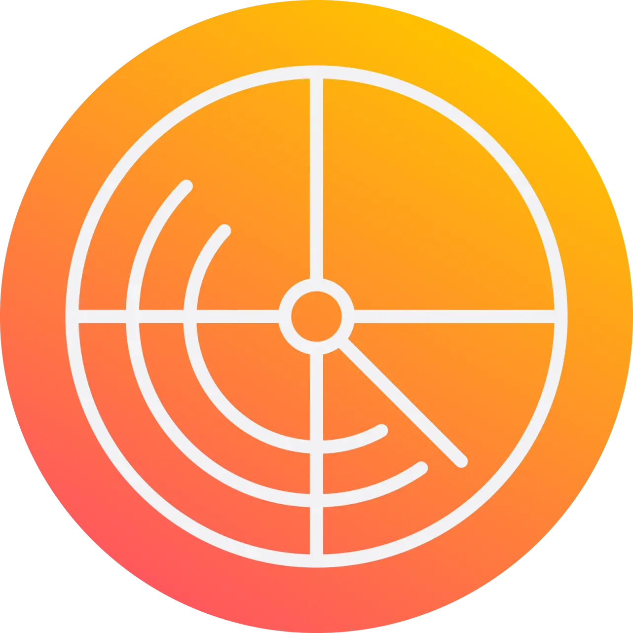 Orange gradient icon of a radar Orange gradient icon of a radar